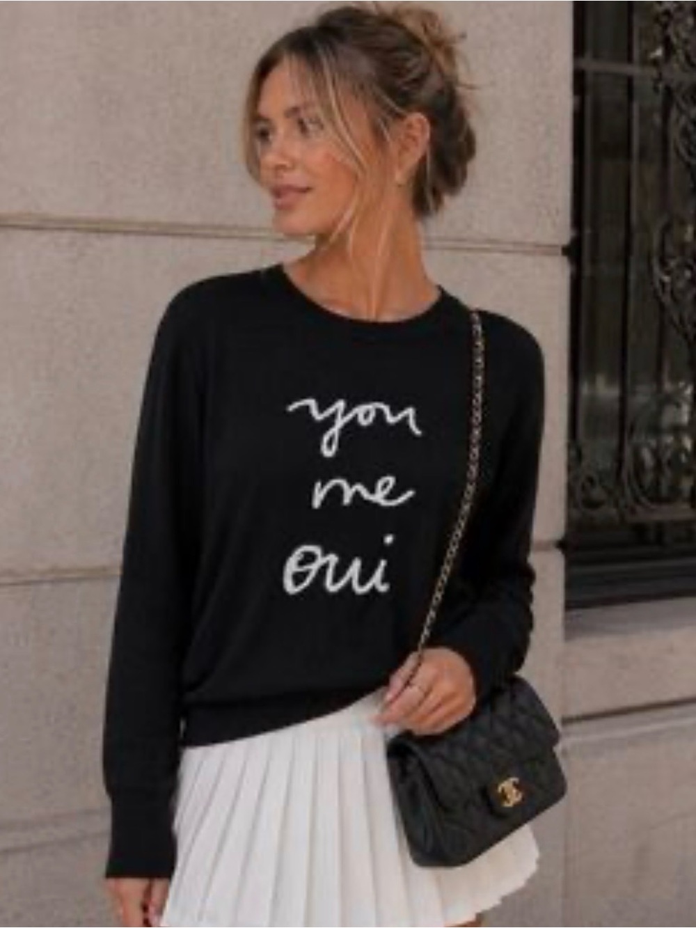 Banana Republic Black Knit Crew Neck Pullover Sweater S Merino Wool “you me oui